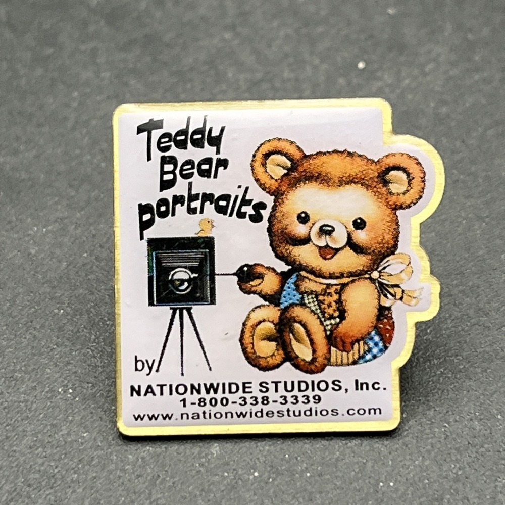 Teddy Bear Portraits Nationwide Studios Lapel Hat Pin